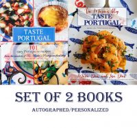 Get Signed and Personalized copies of both Taste Portugal Cookbooks Get signed and personalized copies of my 2 cookbooks. Pre-order my Taste Portugal More Easy Portuguese recipes cookbook and my Taste Portugal 101 easy recipes cookbook. 10% off Pre-launch special.
